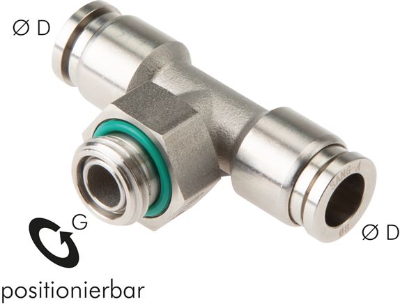 Exemplary representation: TE push-in fitting with cylindrical thread, stainless steel