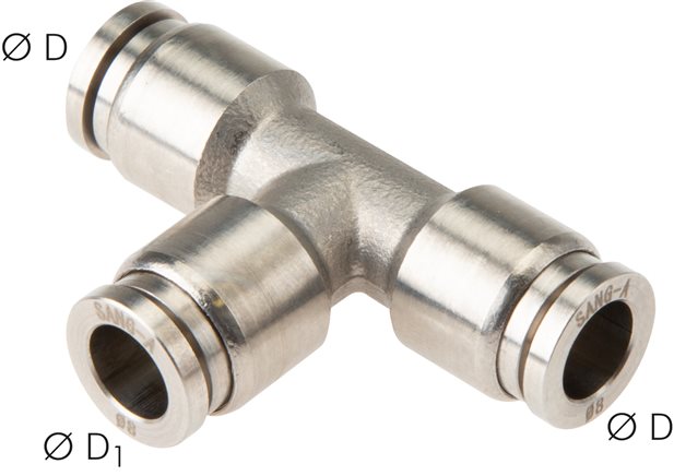 Exemplary representation: T-connector, stainless steel